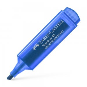 Textmarker Faber – Castell 1546, Albastru Super Fluorescent, Rechizite Scolare, Textmarker Pigmentat, Accesorii pentru Birou, Marker Fluorescent Scoala, Textmarker Albastru, Markere Evidentiatoare, Marker Evidentiator, Highlighter Albastru Fluorescent