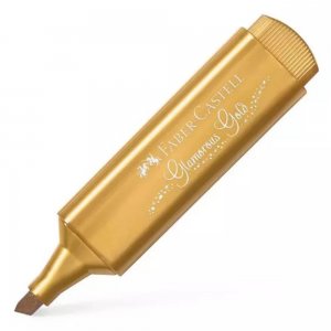 Textmarker Faber – Castell 1546, Auriu Metalizat, Rechizite Scolare, Textmarker Pigmentat, Accesorii pentru Birou, Marker Metalizat Auriu, Textmarker Auriu,  Markere Evidentiatoare, Marker Evidentiator, Highlighter Auriu