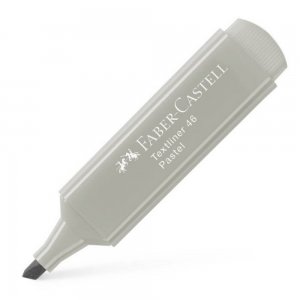 Textmarker Faber – Castell 1546, Gri Pastel, Rechizite Scolare, Textmarker Pigmentat, Accesorii pentru Birou, Marker Pastel Scoala, Textmarker Gri, Markere Evidentiatoare, Marker Evidentiator, Highlighter Gri