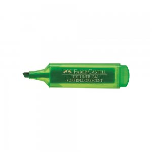 Textmarker Faber – Castell 1546, Verde Super Fluorescent, Rechizite Scolare, Textmarker Pigmentat, Accesorii pentru Birou, Marker Fluorescent Scoala, Textmarker Verde,  Markere Evidentiatoare, Marker Evidentiator, Highlighter Verde Fluorescent