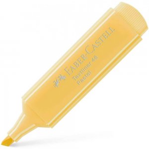Textmarker Faber – Castell 1546, Galben Pastel, Rechizite Scolare, Textmarker Pigmentat, Accesorii pentru Birou, Marker Pastel Scoala, Textmarker Galben,  Markere Evidentiatoare, Marker Evidentiator, Highlighter Galben