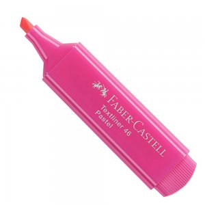 Textmarker Faber – Castell 1546, Roz Pastel, Rechizite Scolare, Textmarker Pigmentat, Accesorii pentru Birou, Marker Pastel Scoala, Textmarker Roz, Markere Evidentiatoare, Marker Evidentiator, Highlighter Roz