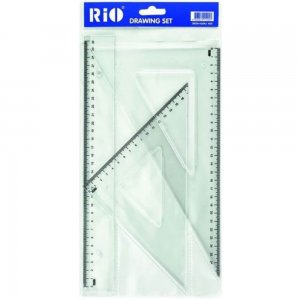 Set Geometrie Rio: Liniar 30 cm, Echer 17 cm, Echer 27 cm, Plastic, Transparent, Trusa Geometrie, Instrumente Geometrie, Echer, Liniar, Echer Geometrie, Trusa Transparenta Geometrie, Trusa Geometrica, Truse Geometrice