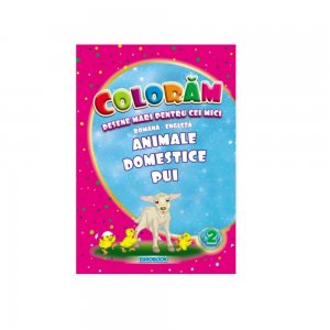 Desene Mari pentru Cei Mici, Animale Domestice Pui, Carte de Colorat B5