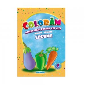 Desene Mari pentru Cei Mici, Legume, Carte de Colorat B5