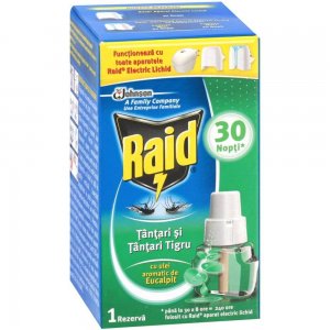Rezerva Lichid Anti-Tantari pentru Aparat Electric Raid, 21 ml, Parfum Eucalipt, Impotriva Tantarilor, Insecticid, Rezerva Lichida Aparat Anti Tantari, Rezerve Lichide Aparate Raid Impotriva Tantarilor, Solutii Raid Impotriva Tantarilor