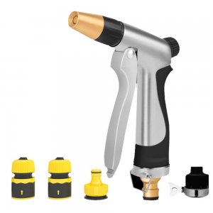 Set 5 Piese Pistol de Irigat Deli, Metal si Plastic, Viteze Variabile, Distanta Pulverizare 8 m, Buton de Blocare, Pistol pentru Irigat, Pistol de Udat, Pistol pentru Udat, Pistol pentru Irigat, Pistol Irigat, Pistol Irigatie, Pistol Irigare
