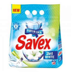 Detergent Pudra pentru Rufe SAVEX 2 in 1 Parfum Lock White, 1.8 kg, Detergent SAVEX, Detergent Pudra, Detergent Pudra Automat, Detergent Automat pentru Haine, Solutii Curatare Haine, Detergent Rufe Automat