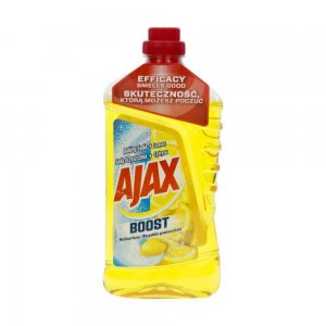 Detergent Universal Lichid Pardoseli AJAX Boost Baking Soda & Lemon, Cantitate 1 Litru, Parfum de Lamaie, Detergent Lichid pentru Pardoseli, Solutie pentru Podea, Detergent Lichid Ajax, Solutie Universala de Curatat, Produse de Curatenie
