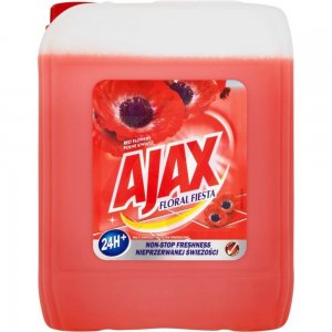 Detergent Universal AJAX Floral Fiesta Red Flowers, 5 L, Parfum Flori Rosii, Detergent Lichid pentru Pardoseli, Solutie pentru Podea, Detergent Lichid Ajax, Solutie Universala de Curatat, Produse de Curatenie