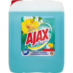 Detergent Universal AJAX Fiesta Lagoon Flowers, 5 L, Parfum Floral, Detergent Lichid pentru Pardoseli, Solutie pentru Podea, Detergent Lichid Ajax, Solutie Universala de Curatat, Produse de Curatenie