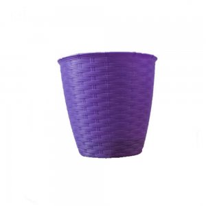 Ghiveci Sterk, Model Ratan, Plastic, 22x21 cm, Separator Inclus, Violet, Ghiveci Model Ratan, Ghiveci Ratan Violet, Ghiveci Ratan Colorat, Ghiveci cu Separator de Apa, Ghiveci de Plastic, Ghiveci pentru Flori, Ghiveci Rotund, Ghiveci Flori