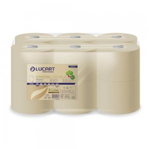 Hartie Igienica Lucart Eco Natural Jumbo, 2 Straturi, 12 Role/Bax, 900 Foi/Rola, Lungime 180 m, Hartie Igienica pentru Dispenser, Hartie Igienica Naturala, Hartie Igienica la Bax, Hartie Igienica Eco, Hartie Igienica Rola Mare