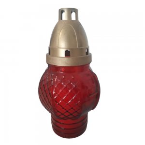 Candela Sticla cu Capac, Timp Ardere 36 h, 210 mm, Cilindrica, Culoare Rosie, Lumanare Candela, Lumanari si Candele, Candele din Parafina, Candele pentru Exterior, Candele pentru Sarbatori, Candele cu Capac, Candela cu Capac Metalic