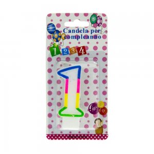 Lumanare Aniversara Cifra 1, Lungime 7 cm, Parafina, Multicolor, Cifre pentru Tort, Lumanari din Parafina, Lumanari Aniversare, Lumanari pentru Tort, Lumanare pentru Zile de Nastere, Lumanare Cifra pentru Tort, Cifre Lumanari pentru Tort