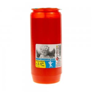 Rezerva Candela Rosie, Timp de Ardere 3.5 Zile, 140x56 mm, Parafina pe Baza de Ulei, Rezerva Candela pe Baza de Ulei, Lumanare Rezerva, Lumanare pe Baza de Ulei, Lumanare Tip Candela, Rezerva Candela cu Ulei