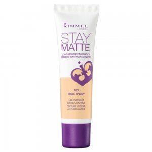Fond de Ten RIMMEL LONDON Stay Matte, 103 True Ivory, 30 ml, Fond de Ten Matifiant, Fond de Ten cu Acoperire Medie, Fond de Ten Rezistent, Fond de Ten Micsorare Pori, Fond de Ten Rimmel London, Fond de Ten Spuma, Fond de Ten pentru Fata