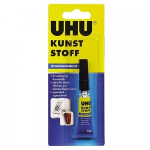 Adeziv Transparent Uhu, 3 g, pentru Materiale Sintetice, Adeziv pentru Lipit, Adeziv pentru Plastic, Adeziv pentru Materiale de Sticla, Adezive Transparente de Lipit, Lipici Transparent, Lipiciuri pentru Plastic si Sticla