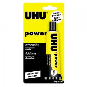 Adeziv Universal Uhu Power, 42 g, Adezive Universale, Adeziv Transparent pentru Lipit, Adeziv pentru Ceramica, Adeziv pentru Materiale de Sticla, Adezive Transparente de Lipit, Lipici Transparent, Lipiciuri pentru Hartie si Carton
