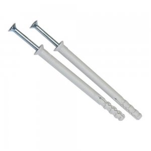 Set 50 Dibluri cu Guler si Cuie Metalice, Tip YP, 10x100 mm, Diblu cu Guler si Cui Metalic, Diblu Universal din Plastic cu Surub Cui, Diblu Universal Nylon cu Surub Cui, Diblu Cui prin Lovire, Dibluri Universale din Plastic si Suruburi Cuie