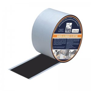 Banda Etansare Aluminiu cu Bitum RINO, 1.1x50mm x 10m, Banda Etansare Aluminiu cu Bitum, Banda din Aluminiu pentru Etansare, Banda pentru Etansare, Banda din Aluminiu cu Bitum pentru Etansare