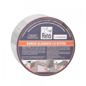 Banda Etansare din Aluminiu cu Bitum RINO, 1.1x75mm x 10m, Banda Etansare Aluminiu cu Bitum, Banda din Aluminiu pentru Etansare, Banda pentru Etansare, Banda din Aluminiu cu Bitum pentru Etansare