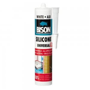 Silicon Universal Bison, 280 ml, Alb, Mastic Etansare Universal, Bison Silicone Universal, Silicon Alb, Mastic Etanseizant Universal, Silicon Bison, Silicon Etansare Rosturi Fisuri si Imbinari, Silicon de Culoare Alba, Silicon Universal Constructii