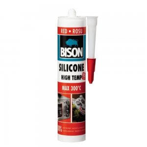 Silicon Termorezistent Bison High Temp, 280 ml, Rosu, Mastic Siliconic Rezistent la Temperatura Ridicata, pentru Diferite Suprafete, Silicon Rezistent la Temperaturi Ridicate, Silicon Etansare si Lipire Imbinari Expunse la Temperaturi Inalte, Silicon Rosu