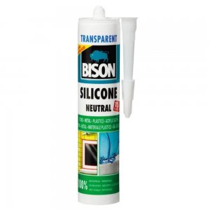 Silicon Neutral Bison, 280 ml, Transparent, Mastic Etansare de Inalta Calitate, Bison Silicone Neutral Silicon, Silicon Transparent Neutral, Adeziv Siliconic Transparent, Adezivi Siliconici Transparenti, Silicon Rezistent, Silicon pentru Baie si Bucatarie
