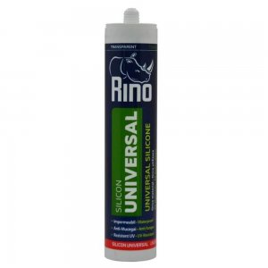 Silicon Universal Rino, Transparent, 280 ml, pe Baza de Acid Acetic, Silicon Universal Rino, Silicon pe Baza de Acid Acetic, Silicon Universal Transparent, Silicon Pentru Baie si Bucatarie, Silicon Etansare Spatii Sanitare, Mastic Etanseizant Universal