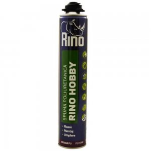 Spuma Poliuretanica Rino Hobby, 650 ml, Profesionala, pentru Pistol, Spuma pentru Etansare si Izolare, Izolatie Spuma Poliuretanica, Izolatii Spume Poliuretanice, Spuma Poliuretanica Termoizolanta, Termoizolatie Spuma, Termoizolatii sub forma de Spuma
