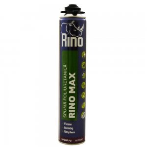 Spuma Poliuretanica Rino Max, 880 ml, pentru Pistol, Spuma pentru Etansare si Izolare, Izolatie Spuma Poliuretanica, Izolatii Spume Poliuretanice, Spuma Poliuretanica Termoizolanta, Termoizolatie Spuma, Termoizolatii sub forma de Spuma