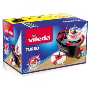 Set Galeata si Mop Rotund Vileda Easy Wring Turbo, Rosu si Negru, Vileda Easy Wring Turbo Set Galeata si Mop Rotund, Set Curatenie Galeata si Mop, Set Menaj Galeata si Mop, Mopuri si Galeti Curatenie, Galeata Vileda si Mop Rotund Microfibra