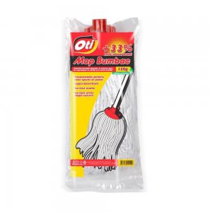 Rezerva pentru Mop din Bumbac OTI, Culoare Alb/Rosu, Greutate 150 g, Rezerve Mop, Rezerve Clasice pentru Mop, Rezerve de Bumbac pentru Mop, Rezerva pentru Mop Standard, Accesorii Curatenie, Accesorii Menaj
