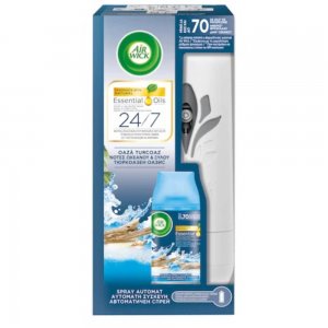 AIR WICK Set Aparat Freshmatic Complete Turquoise Oasis + Spray Odorizant de Camera, 250ml, Air Wick Spray, Parfum Floral, Spray tip Aerosol, Odorizant Camera, Odorizant Spray pentru Camera, Spray Odorizant, Odorizant cu Dispenser AIR WICK AIR WICK Set Aparat Freshmatic Complete Turquoise Oasis + Spray Odorizant de Camera, 250ml, Air Wick Spray, Parfum Floral, Spray tip Aerosol, Odorizant Camera, Odorizant Spray pentru Camera, Spray Odorizant, Odorizant cu Dispenser AIR WICK