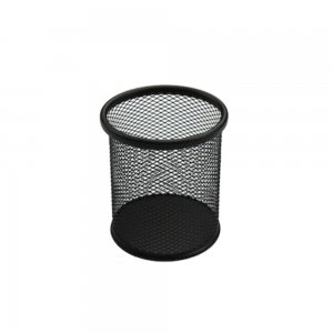 Suport Birou Cilindric ECADA, 9x10 cm, Plasa Metalica, Negru, Suport pentru Pixuri, Suport pentru Pensule, Suport pentru Creioane, Suport pentru Markere, Suport Pixuri Birou, Organizator Pixuri, Suport Instrumente de Scris Birou