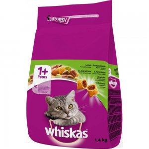 Hrana Uscata cu Miel si Ficat pentru Pisici WHISKAS, 1.4 Kg, Hrana Pisici, Mancare Pisici, Whiskas Mancare Uscata cu Carne de Miel, Whiskas Hrana Uscata pentru Pisici Adulte, Crochete pentru Pisici, Bobite pentru Pisici, Granule pentru Pisici