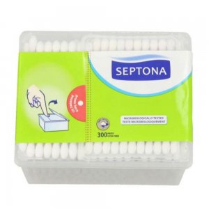 Betisoare Urechi Septona, Bumbac Natural, 300 Buc/Set, Culoare Alba, Betisoare pentru Urechi, Betisoare Igiena Urechi, Betisoare din Bumbac pentru Urechi, Betisoare Igienice