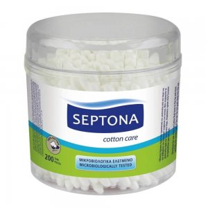 Betisoare Urechi Septona, 200 Buc/Set, Bumbac Natural, Culoare Alba, Betisoare pentru Urechi, Betisoare Igiena Urechi, Betisoare din Bumbac pentru Urechi, Betisoare Igienice