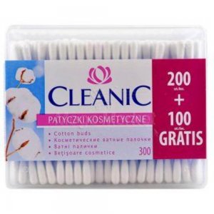 Betisoare de Urechi CLEANIC, Bumbac, 200+100 Buc/Set, Betisoare de Urechi Cleanic, Betisoare pentru Urechi, Betisoare Igiena, Betisoare Cosmetice