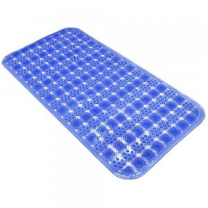Covoras Baie OPTIM DEKO, 67x37 cm, Ventuze din PVC, Albastru, Covorase pentru Cada, Covoras pentru Cabina de Dus, Covorase pentru Baie, Covoras pentru Baie, Covorase de Baie cu Ventuze, Covorase Mici pentru Baie din Plastic