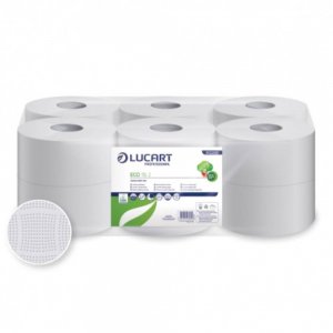 Hartie Igienica Lucart Eco Jumbo, 2 Straturi, 12 Role/Bax, 522 Foi/Rola, Lungime 120 m, Culoare Alba, Hartie Igienica fara Parfum, Hartie Igienica la Bax, Hartie Igienica Alba, Hartie Igienica Jumbo, Hartie Igienica Eco