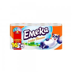 Hartie Igienica EMEKA Linden Blossom, 3 Straturi, 16 Role/Set, Hartie 3 Straturi, Hartie Igienica Parfumata, Hartie Igienica 3 Straturi, Hartie EMEKA