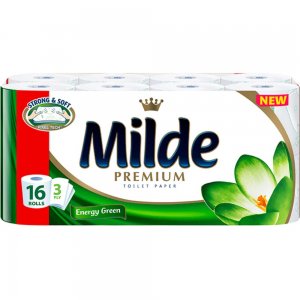 Hartie Igienica MILDE Energy Green PREMIUM, 3 Straturi, 16 Role/Set, Hartie 3 Straturi, Hartie Igienica Parfumata, Hartie Igienica 3 Straturi, Hartie MILDE
