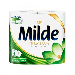 Hartie Igienica MILDE Energy Green PREMIUM, 3 Straturi, 4 Role/Bax, Hartie 3 Straturi, Hartie Igienica Parfumata, Hartie Igienica 3 Straturi, Hartie MILDE
