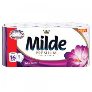 Hartie Igienica MILDE Relax Purple PREMIUM, 3 Straturi, 16 Role/Bax, Hartie 3 Straturi, Hartie Igienica Parfumata, Hartie Igienica 3 Straturi, Hartie MILDE