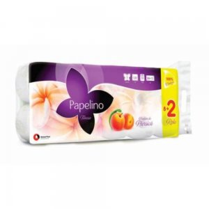 Hartie Igienica Parfumata Papelino Soft, 2 Straturi, 10 Role/Bax, Latime 12 cm, 110 Foi/Rola, Parfum Piersica, Hartie Parfumata Piersica, Hartie Igienica Parfumata, Hartie Igienica la Bax, Hartie Igienica Alba, Hartie Igienica Papelino