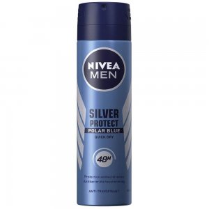 Spray Deodorant Nivea Men Silver Protect Polar Blue, 150 ml, Deodorant Barbati, Deodorant Spray Nivea, Antiperspirant Nivea, Deodorante si Antiperspirante Barbati, Spray Antiperspirant, Ingrijire Corporala, Deodorante Nivea pentru Barbati