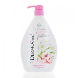 Gel de Dus DERMOMED cu Parfum de Piersici, 1 L, Gel de Dus Hidratant, Gel de Dus Unisex, Gel de Corp, Gel de Dus cu Pompita