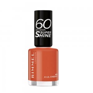 Lac de Unghii Rimmel London 60 Seconds 411 A Lil Cheeky, 8 ml, Portocaliu, Lac de Unghii Colorat, Lac de Unghii, Oja de Unghii Manechiura, Produse Ingrijirea Unghiilor, Lacuri Rimmel London pentru Manechiura si Pedichiura